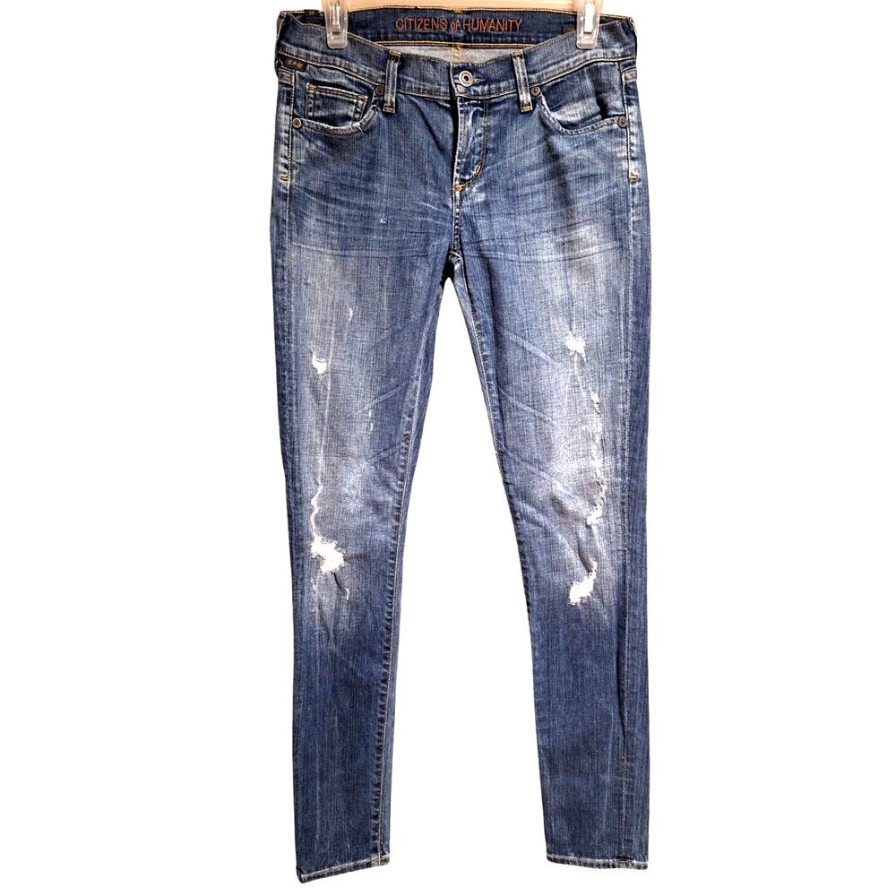 Citizens of Humanity Jeans Women's Avedon Size 28 Distressed Low Rise Skinny Leg